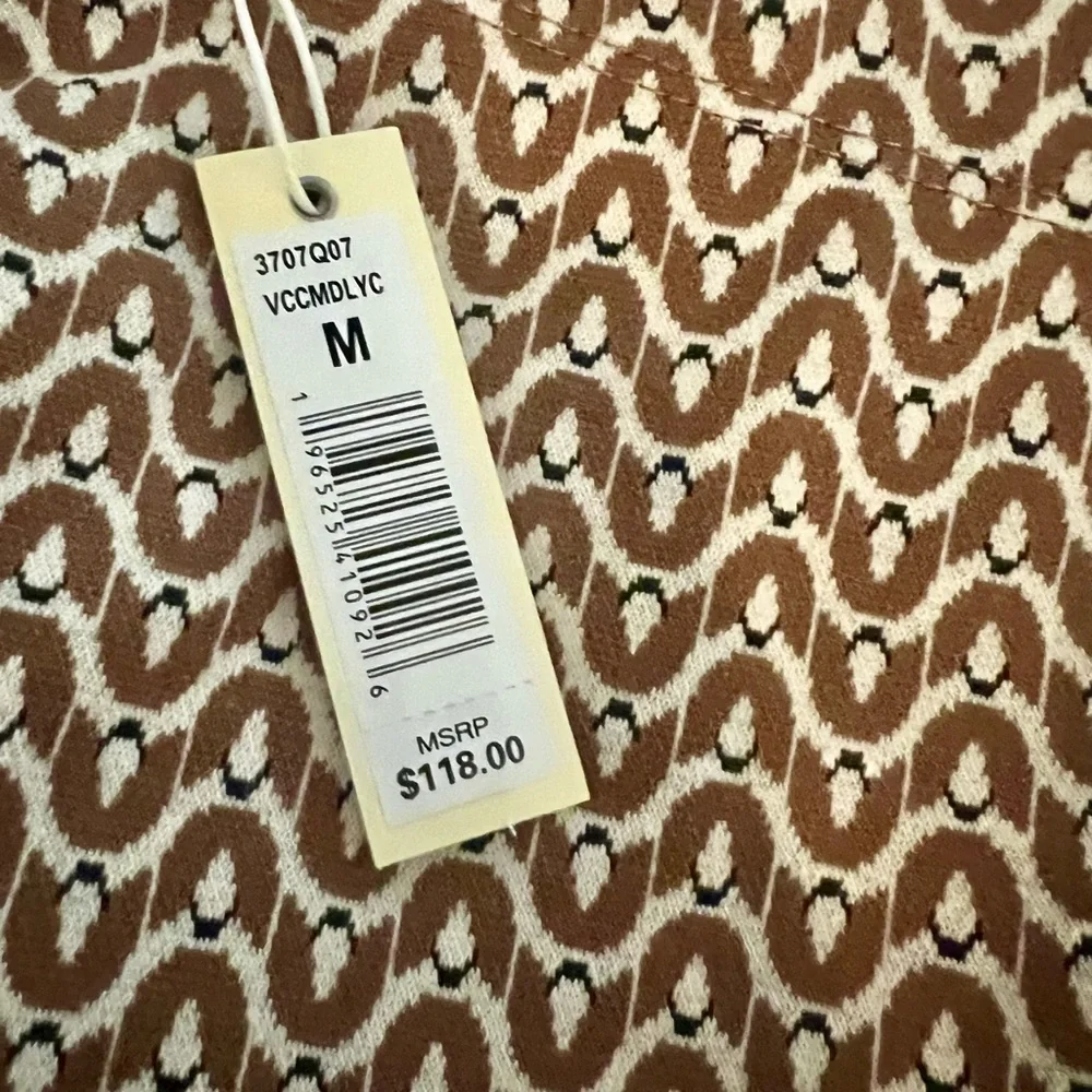 NWT Max Studio Brown Patterned Wide Leg Cropped Pants - Picture 3 of 6